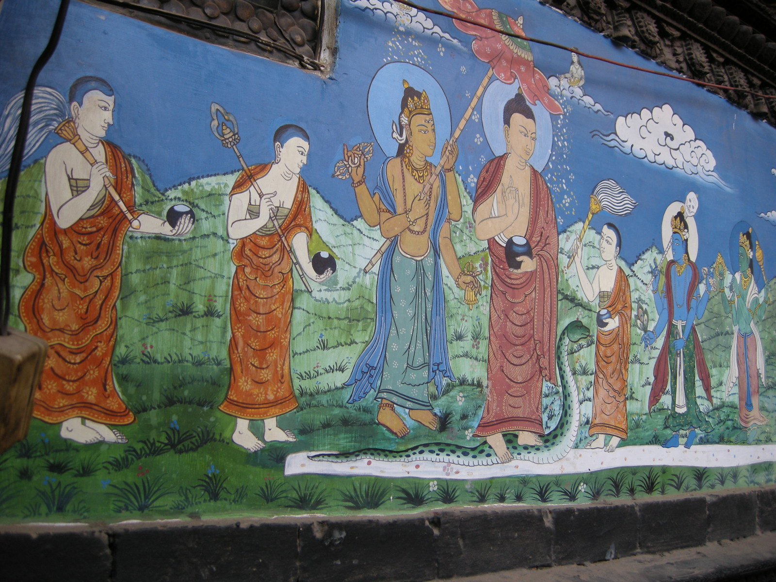 Mural paintings at Rudravarna Mahavihar, Okubahal