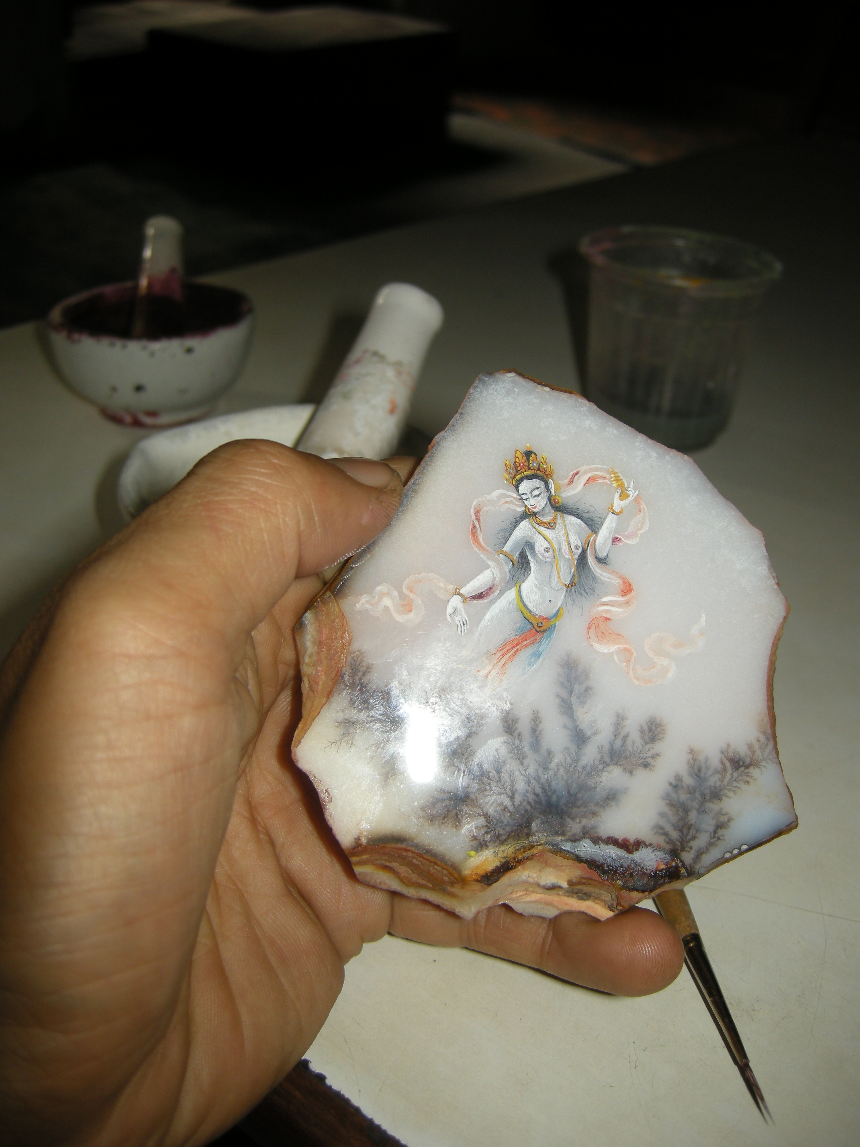 Art on precious stone