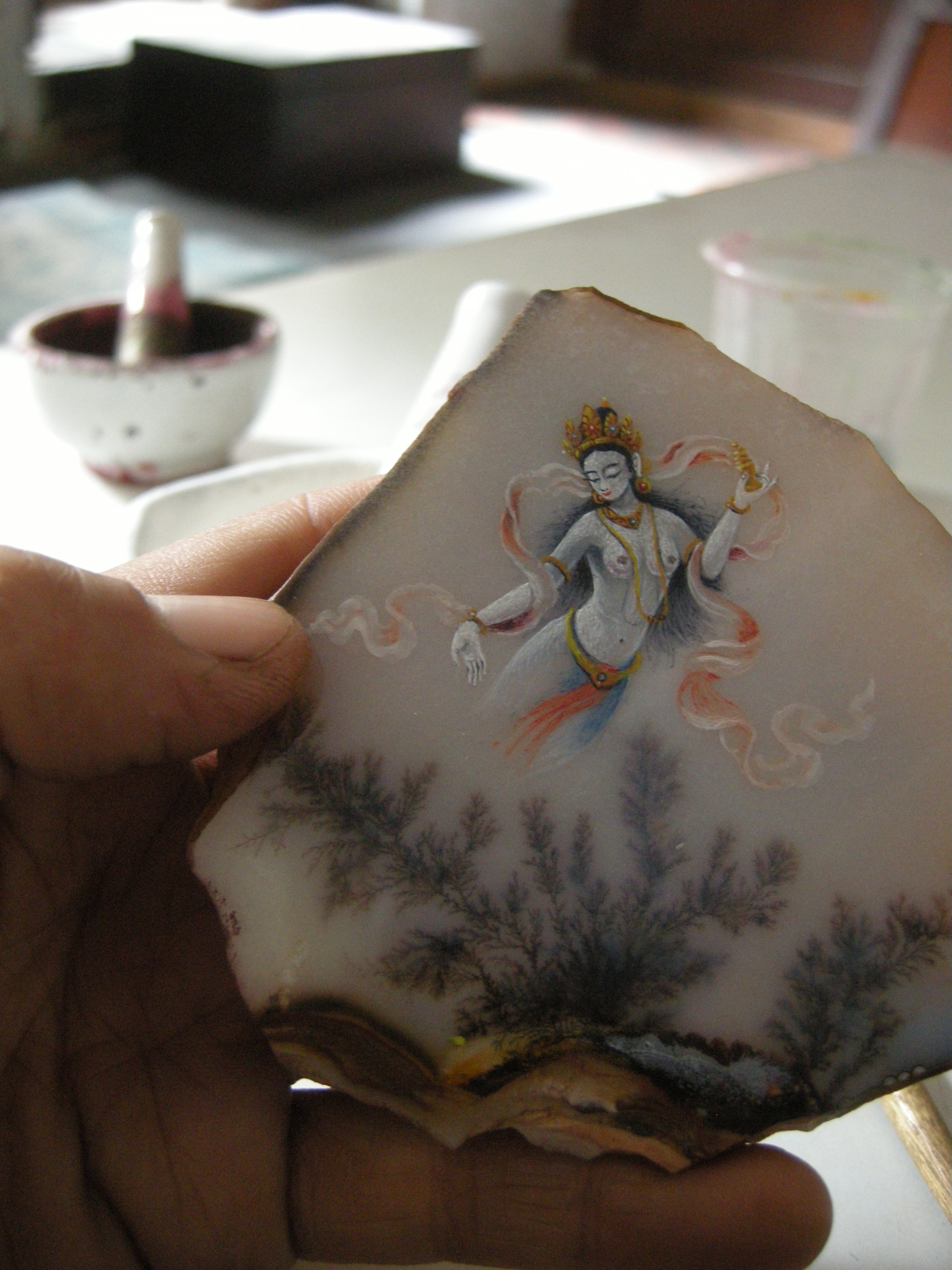 Art on precious stone